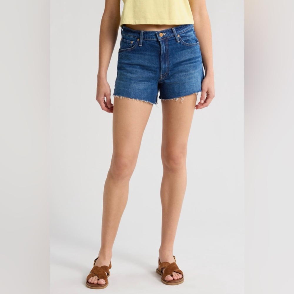 NWOT MOTHER The Dodger Frayed Cutoff Denim Shorts (Bunny Hop), Size: 32